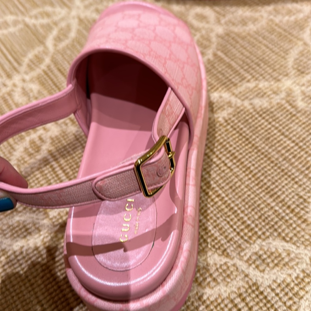 Pink Gucci Platform Sandals Size 40 - Picture 4 of 5
